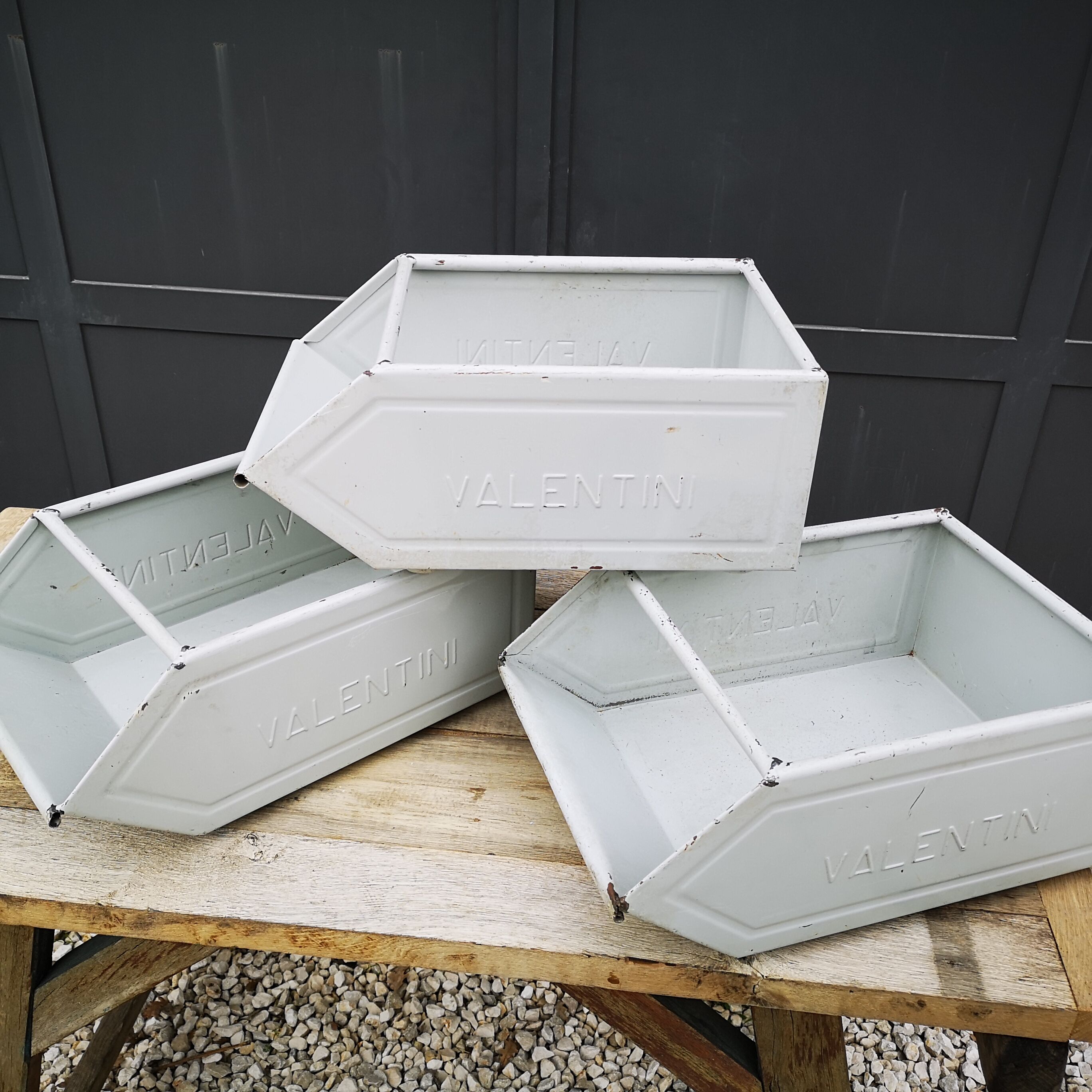 3 vintage Valentini industrial cases