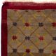 Vintage Hand-Knotted Turkish Karapinar Rug with Lattice Design in Brown, Red and Yellow, 100% Wool