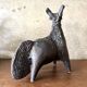 Black glazed ceramic sculpture signed Pouchain – Circa 1960