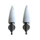 Pair Vintage Wall Lamps, Murano Glass Chrome, 70 Years
