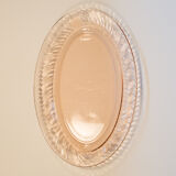 Plat en verre rose rosaline