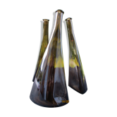 Trio of interlaced VINTAGE 70s decanters signed O.Frey PACO design / table art