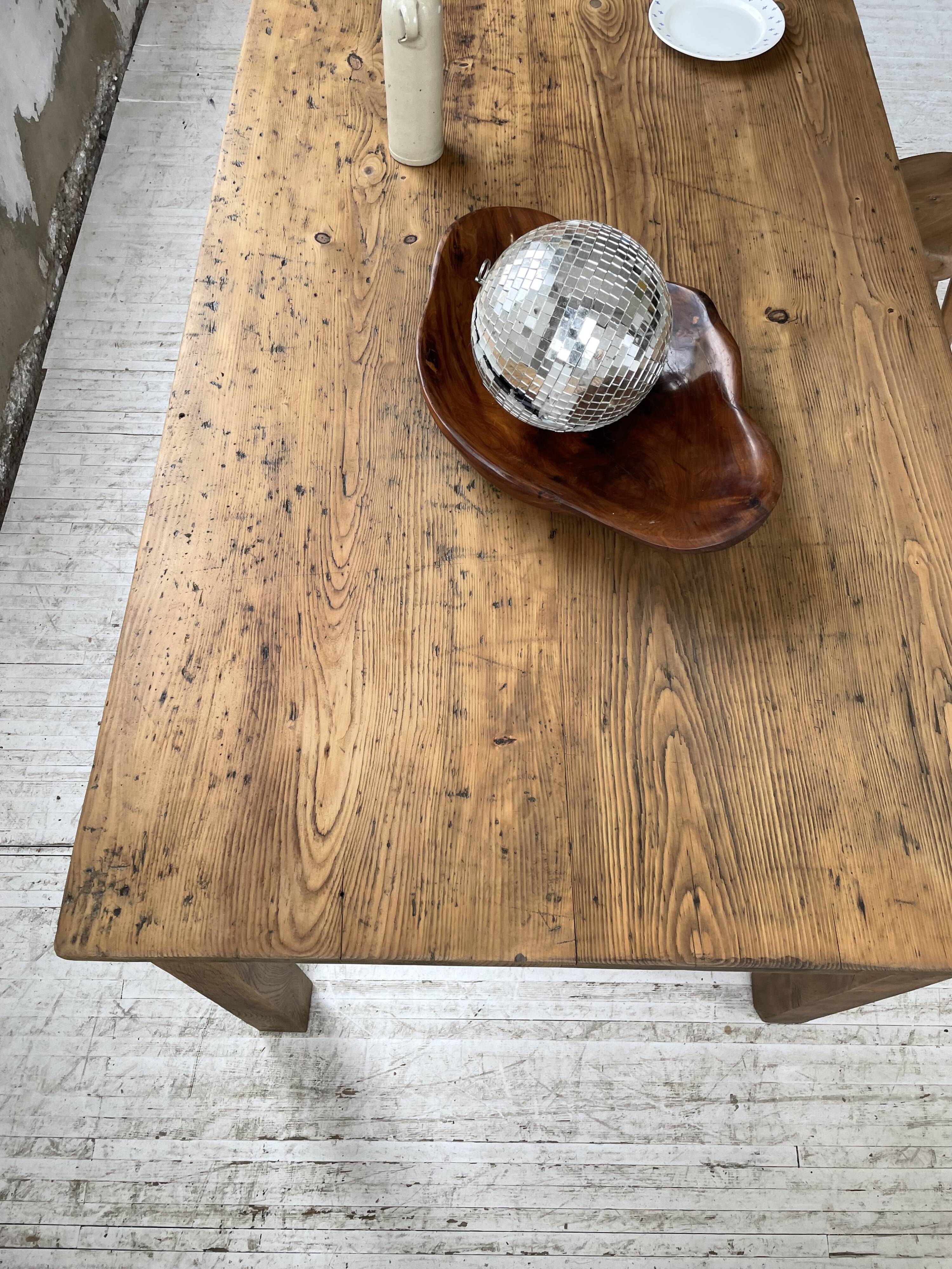 Farmhouse table in elm and pine 2m