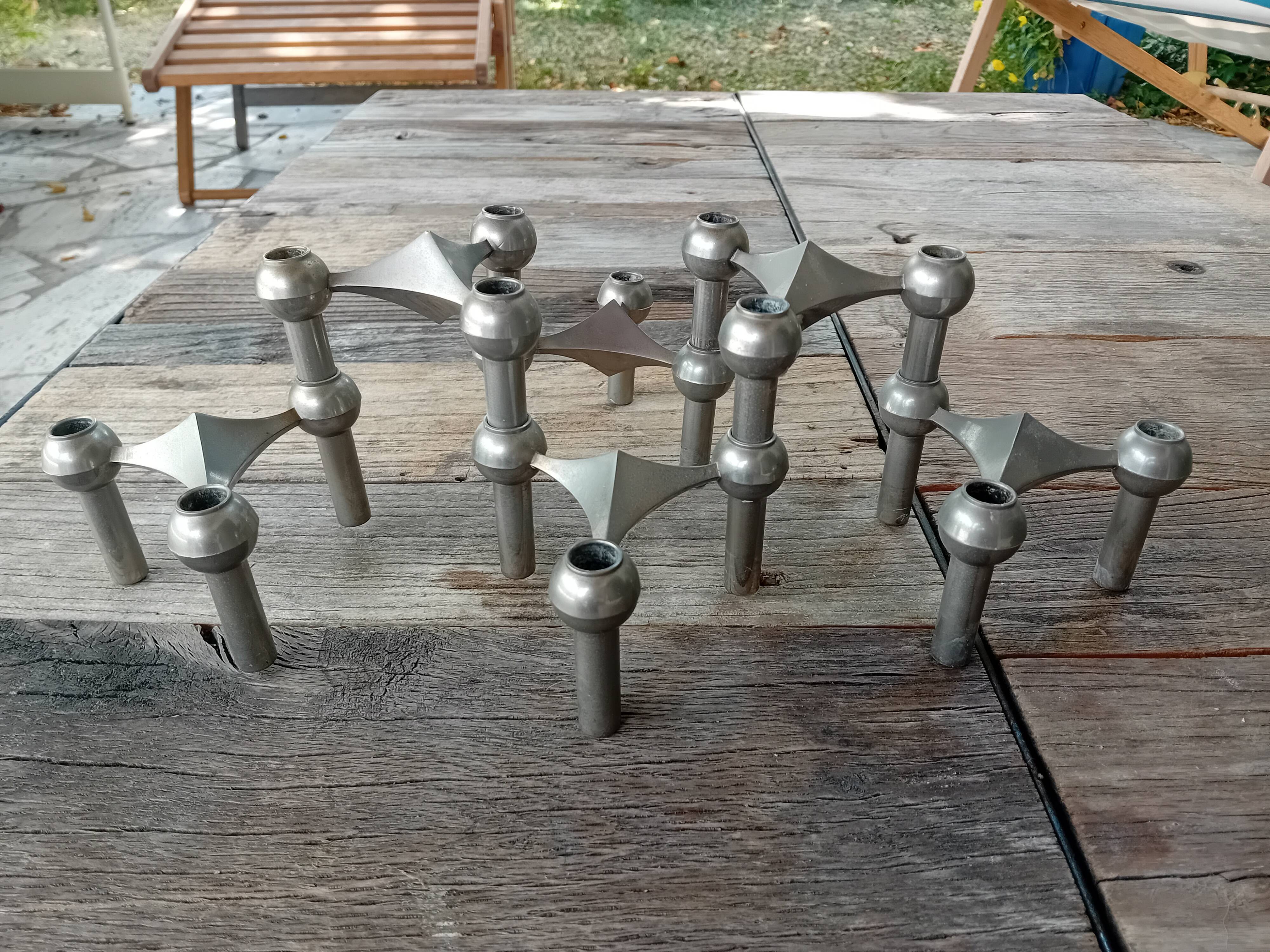 Set of Nagel candle holders from the 1970s consisting of 6 candle holders.