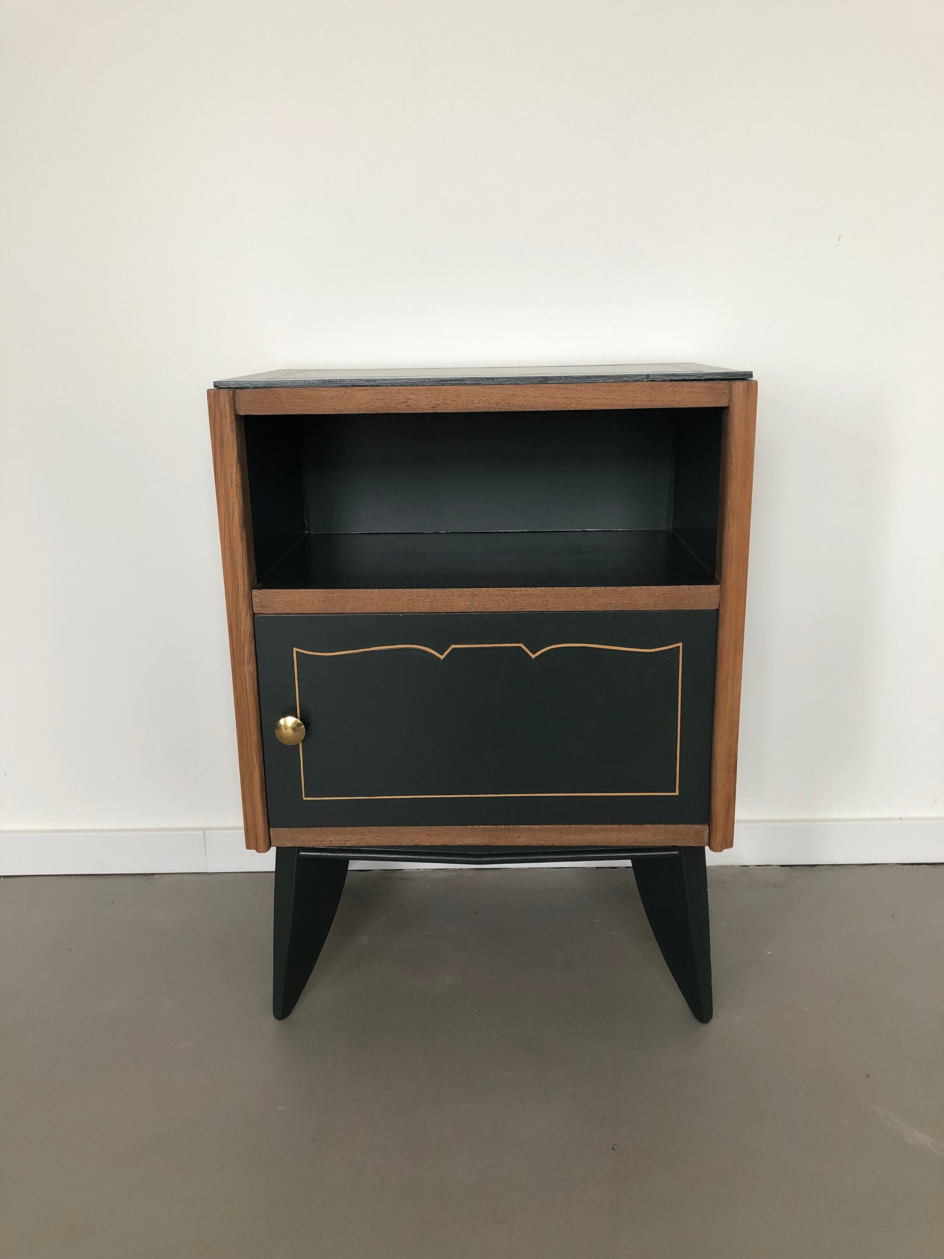 Bedside art deco obsidian green