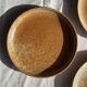Set of 7 small flat dessert plates in orange stoneware D18