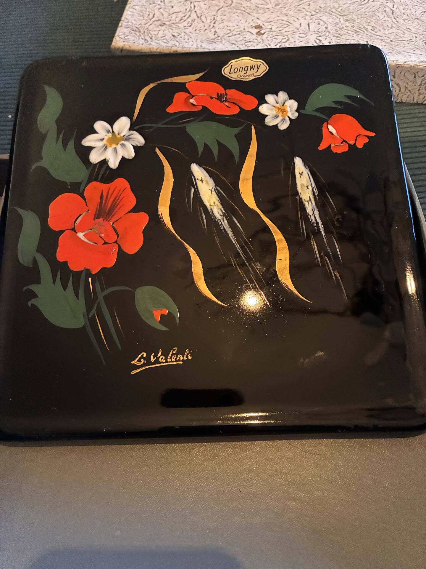 Vintage Table Set Enamels of Longwy – L. Valenti (Original Box)