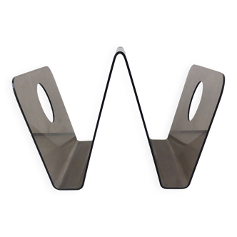 W-shaped plexiglass magazine rack - 1970 design