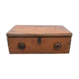 Massive ash chest and iron handles - mid-19th century