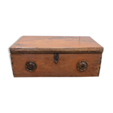 Massive ash chest and iron handles - mid-19th century