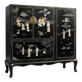 Cabinet en laque chinoise et personnages incrustés