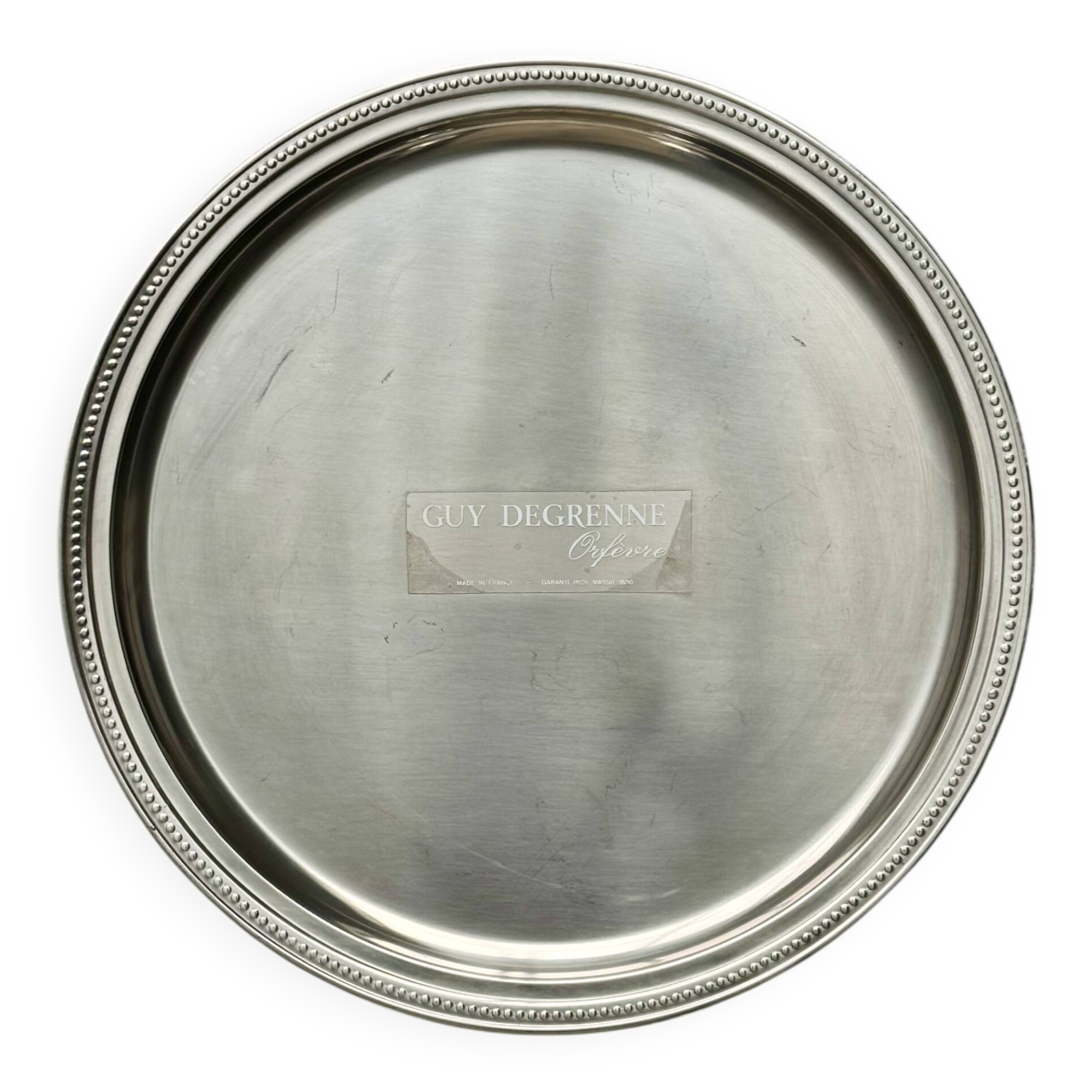 Vintage round service tray silver-plated Guy Degrenne