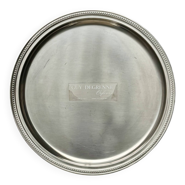Vintage round service tray silver-plated Guy Degrenne