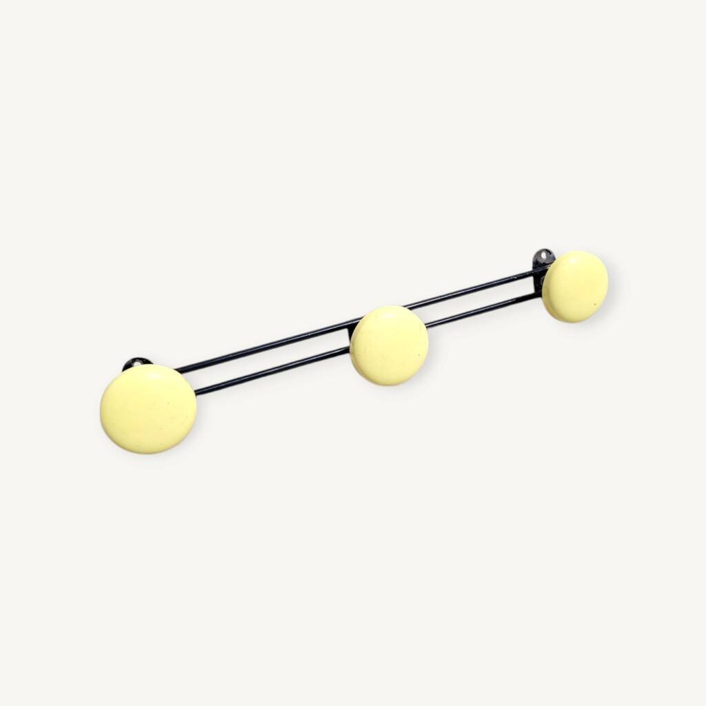 60s yellow wall coat rack