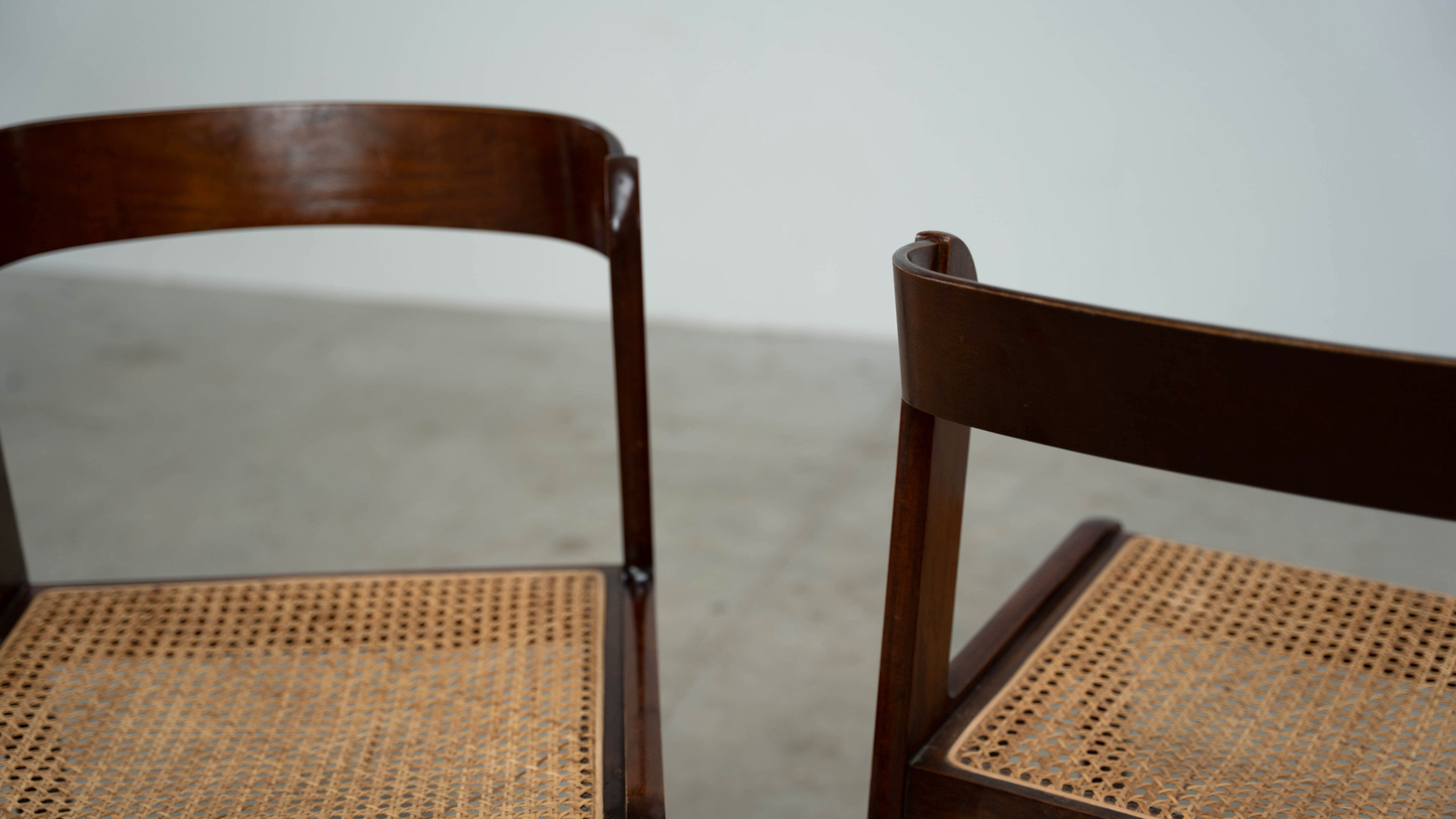 Set of six Italian dining chairs