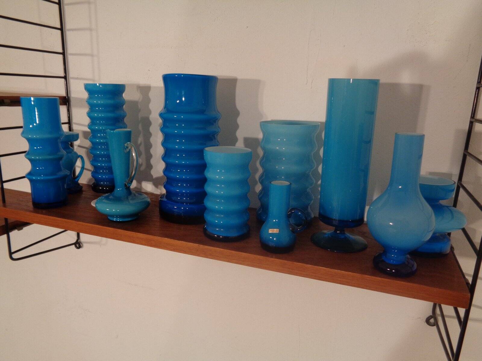 German glass vases by Karl Friedrich, 1960s, set of 11.