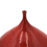 Impressive red ceramic vase, Belgian work, 1960s.