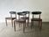 Four Schreiber Mid Century Dining Chairs Black Leatherette Floating Backres