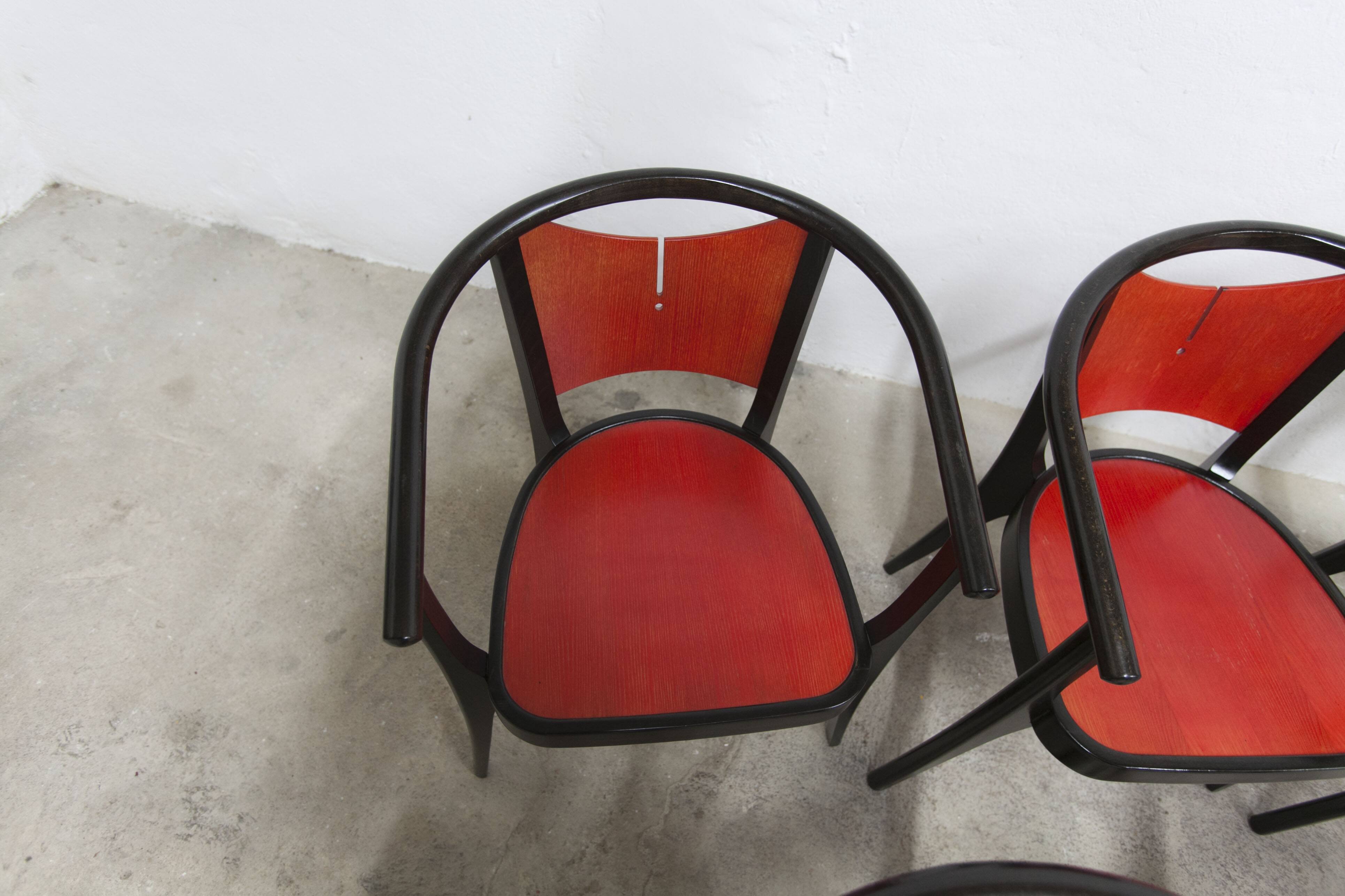 Set of 6 Baumann Diese armchairs, designed by Pagnon Pelhaître