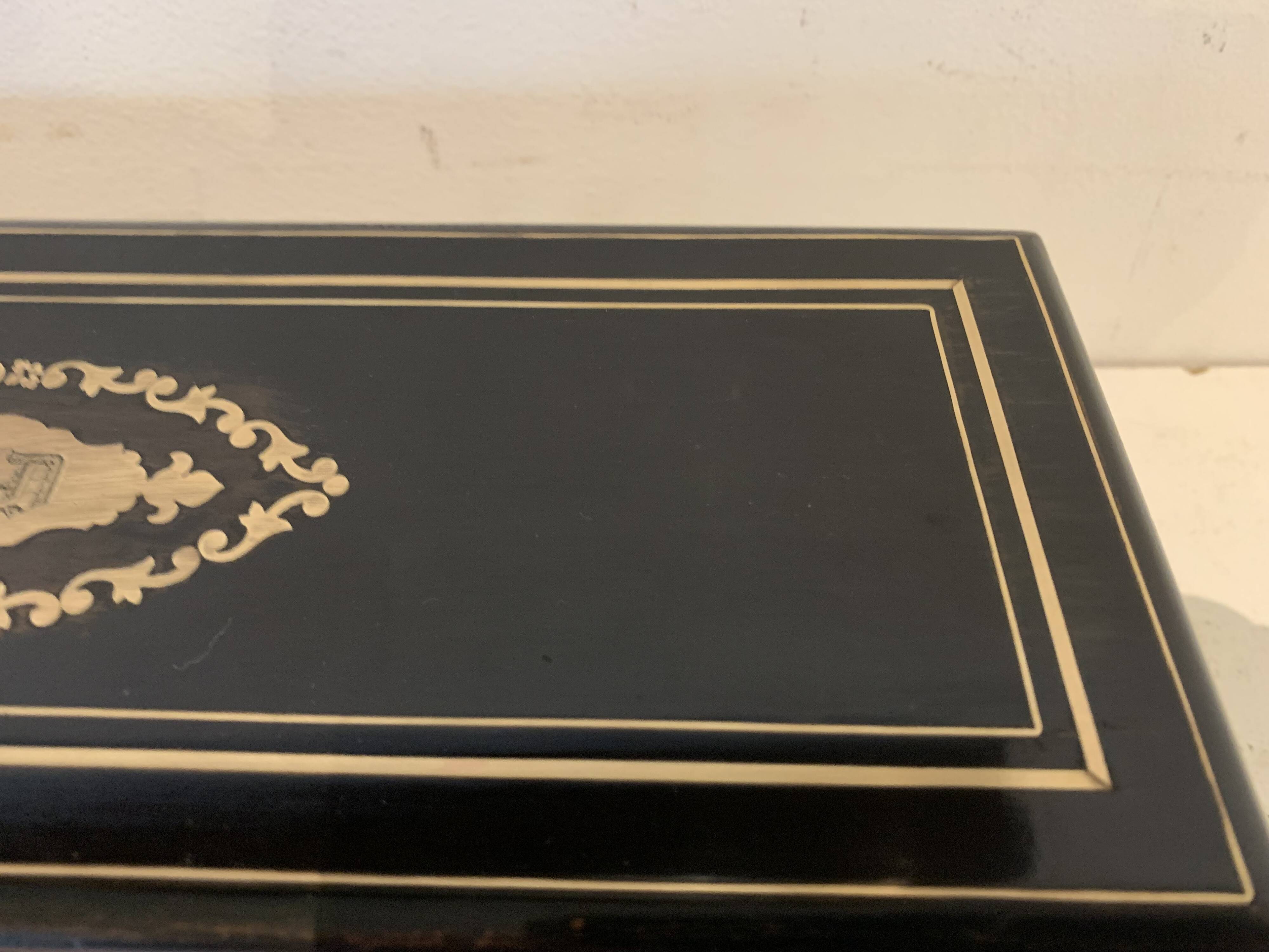 Blackened wooden glove box Napoleon III