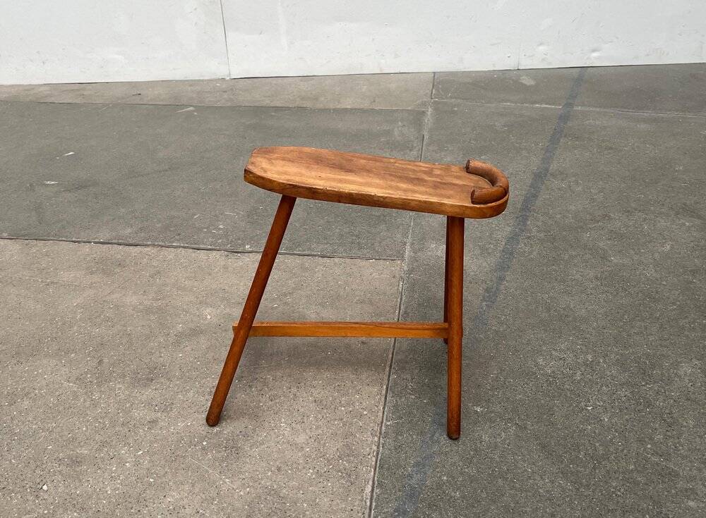 Vintage wooden shoe rack with grease, mid-century, 1950s.