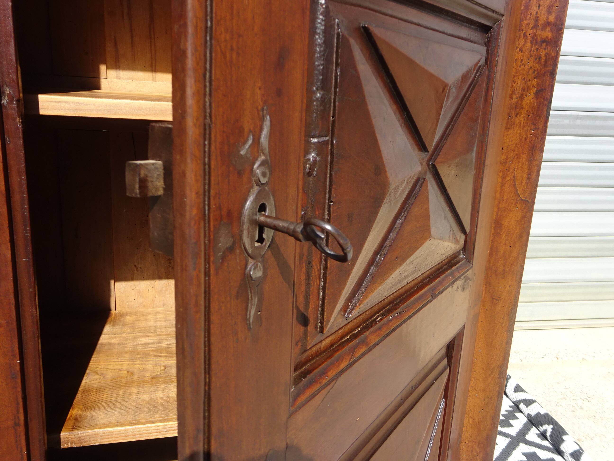 Antique Louis XIII wardrobe, diamond points
