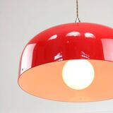 Grande suspension rouge Space Age de Guzzini, années 1960