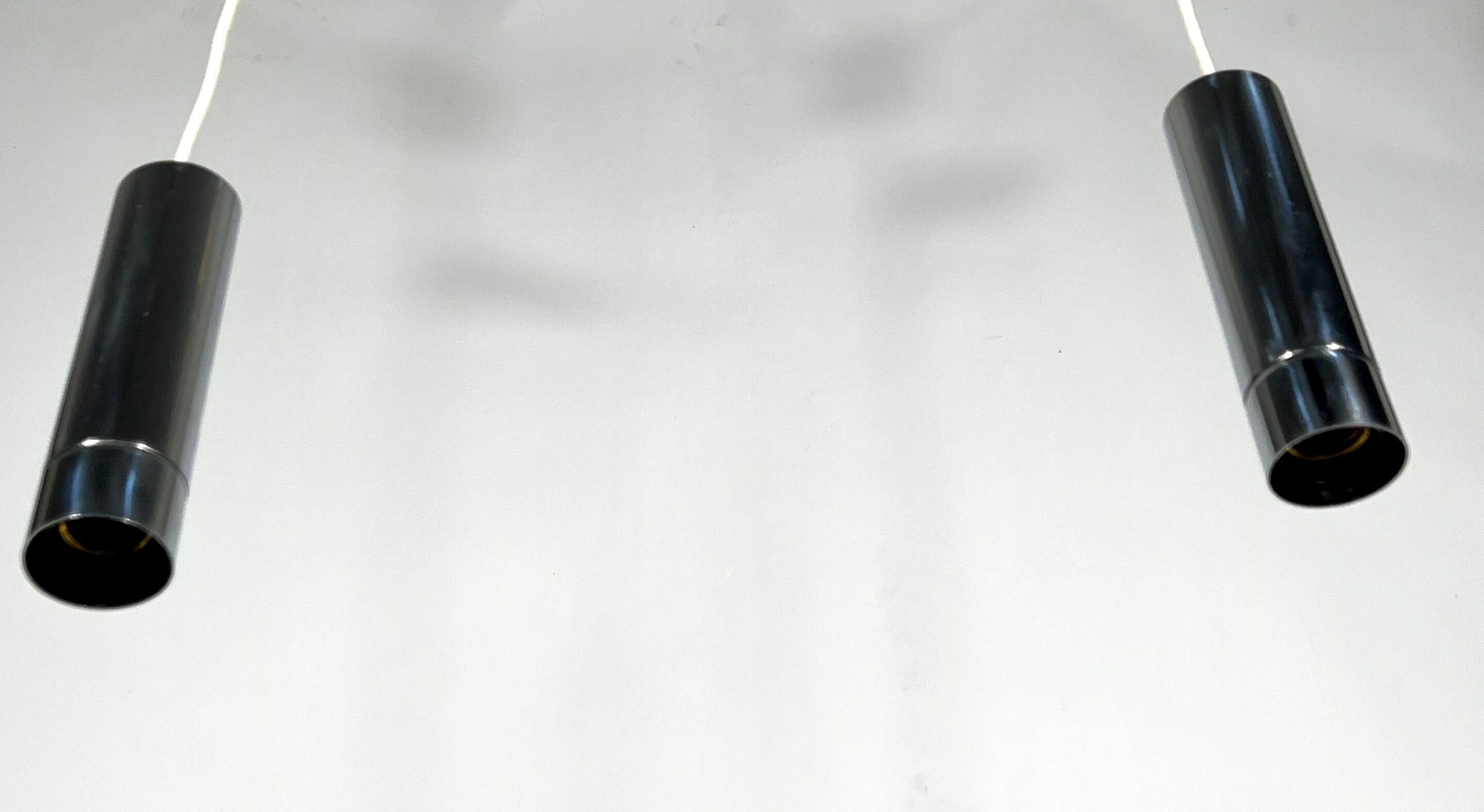 Stilux Milano, set of two chrome pendant lamps from 70s