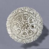 Vintage ceiling light in molded glass and golden brass