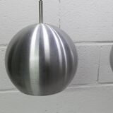 Pair of functional 70's aluminum ball pendants