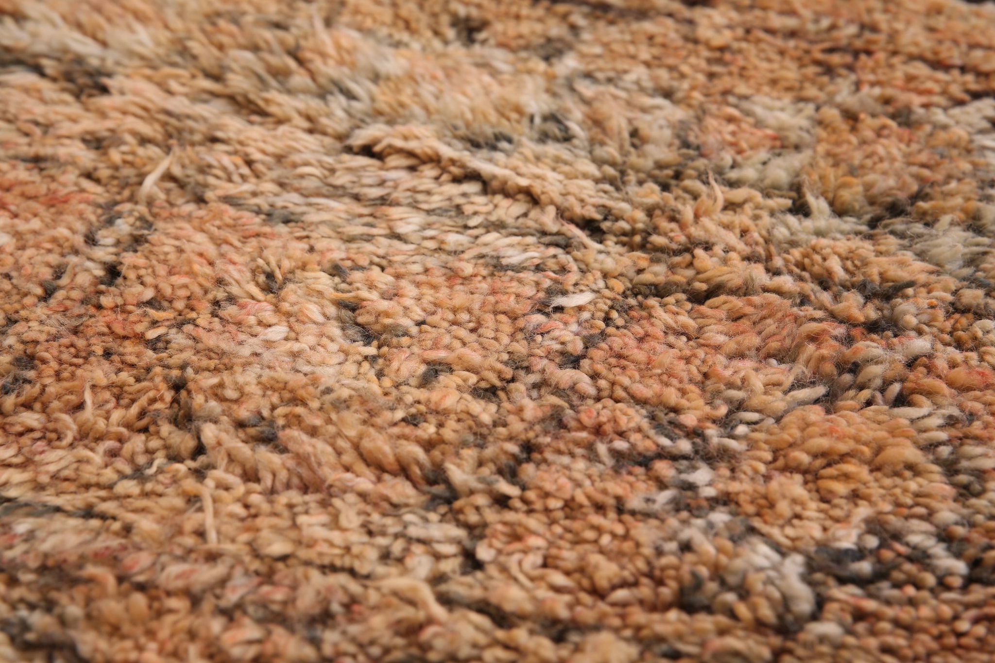 Peach Vintage Moroccan Rug 210 x 270 cm, Berber Wool Rug, Handmade Boho Rug