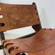 Vintage teak and leather armchair design Angel Pazmino brand Ecuador vintage 1960