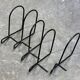Set of 5 Vintage black wire metal Bookends, Minimalistic design