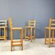 Vintage oak and papercord bar stools, 1960s