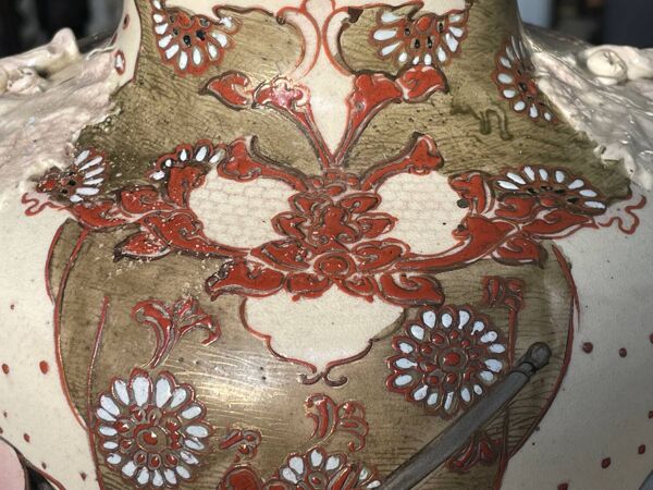 Grand vase japonais Satsuma 46cm