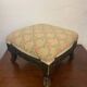 Antique napoleon lll style footrest blackened wood and cross stitch embroidery
