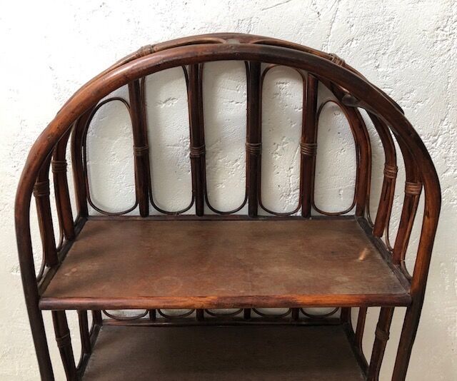 Shelf in rattan and bamboo