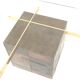 Italian design coffee table by Artedi with natural stone base and glass top