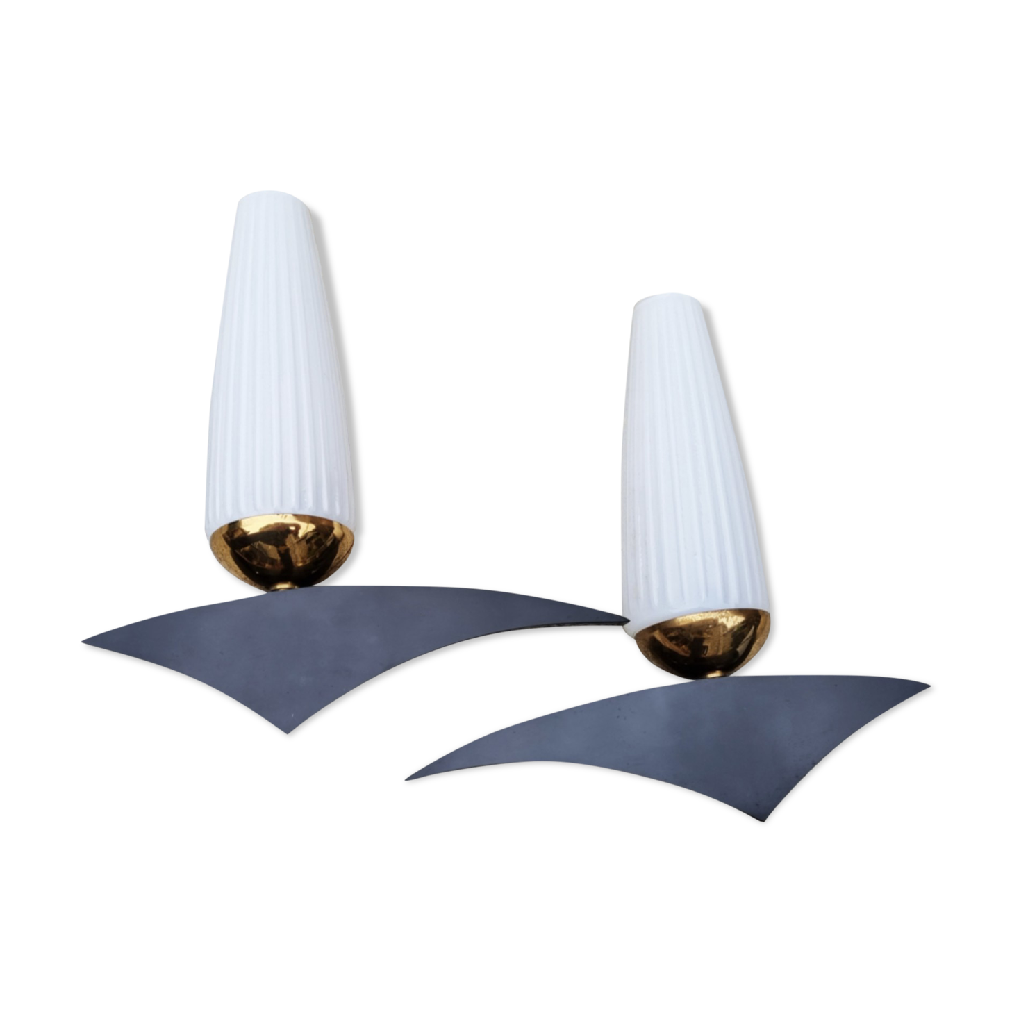 Pair of modernist wall lamps, vintage, 50s