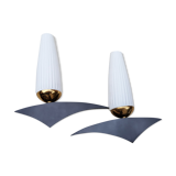 Pair of modernist wall lamps, vintage, 50s