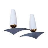 Pair of modernist wall lamps, vintage, 50s