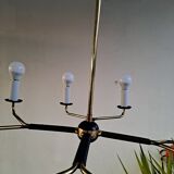 Mid century Italian Brass Chandelier (Attributed to Stilnovo) with 8 Arms Italy.
