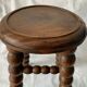 French turned wood stool 1950