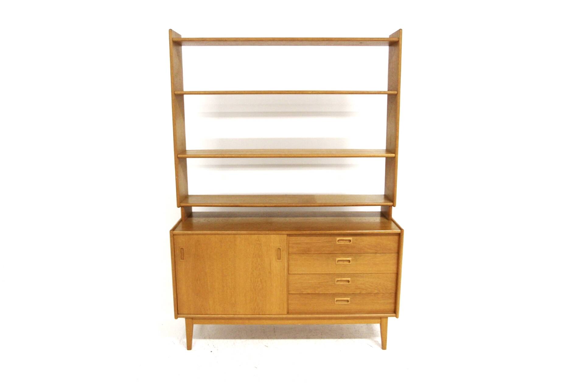 Scandinavian oak chest of drawers-bookcase, Sweden, 1960