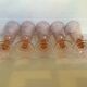 Five pink glass flutes model rosaline