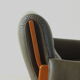 Olive leather two seater sofa, 1970'