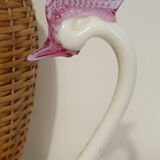 Vintage Italian glass swan emptier