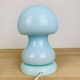 Lampe champignon verre bleu vintage