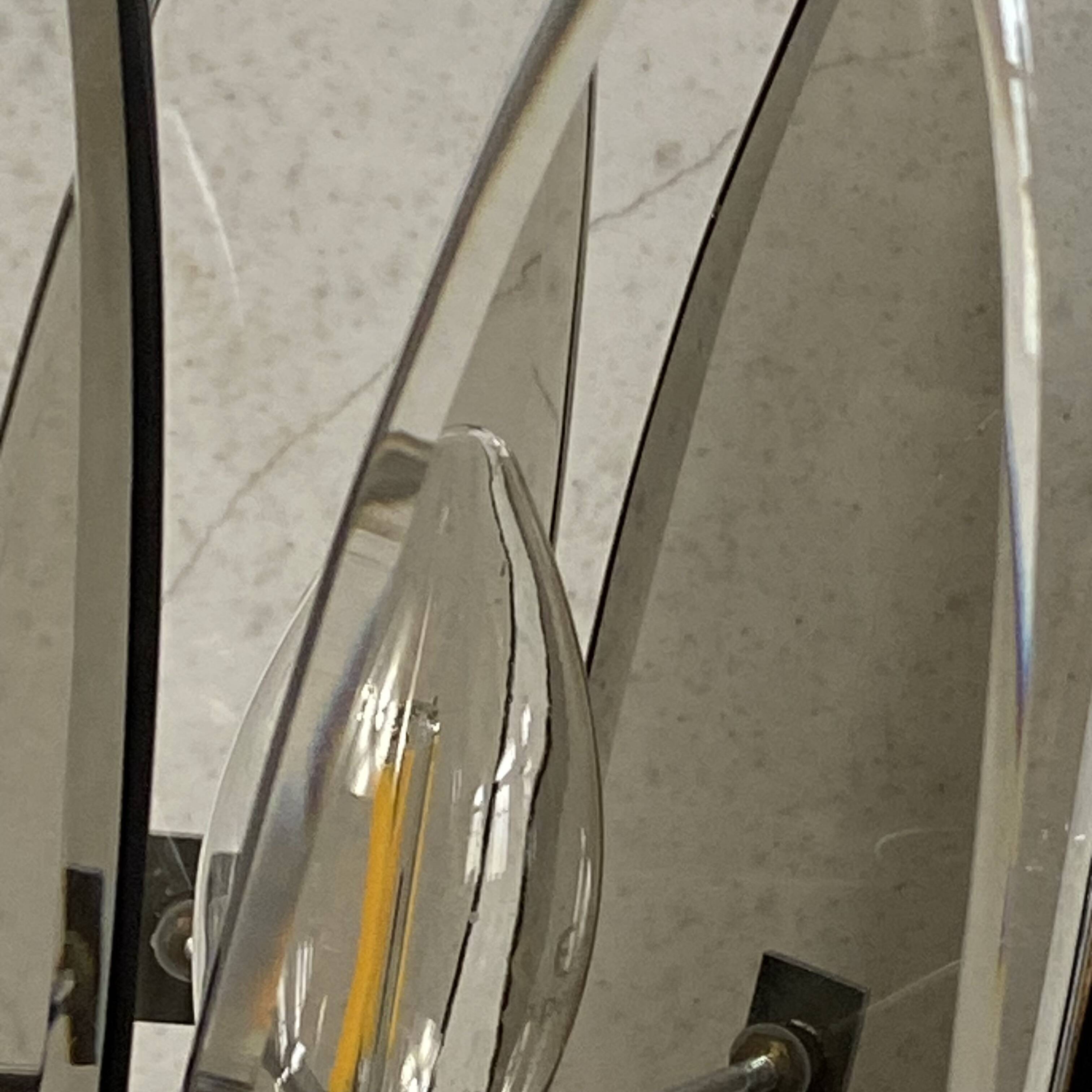 Grey smoked glass and stainless steel table lamp design Veca