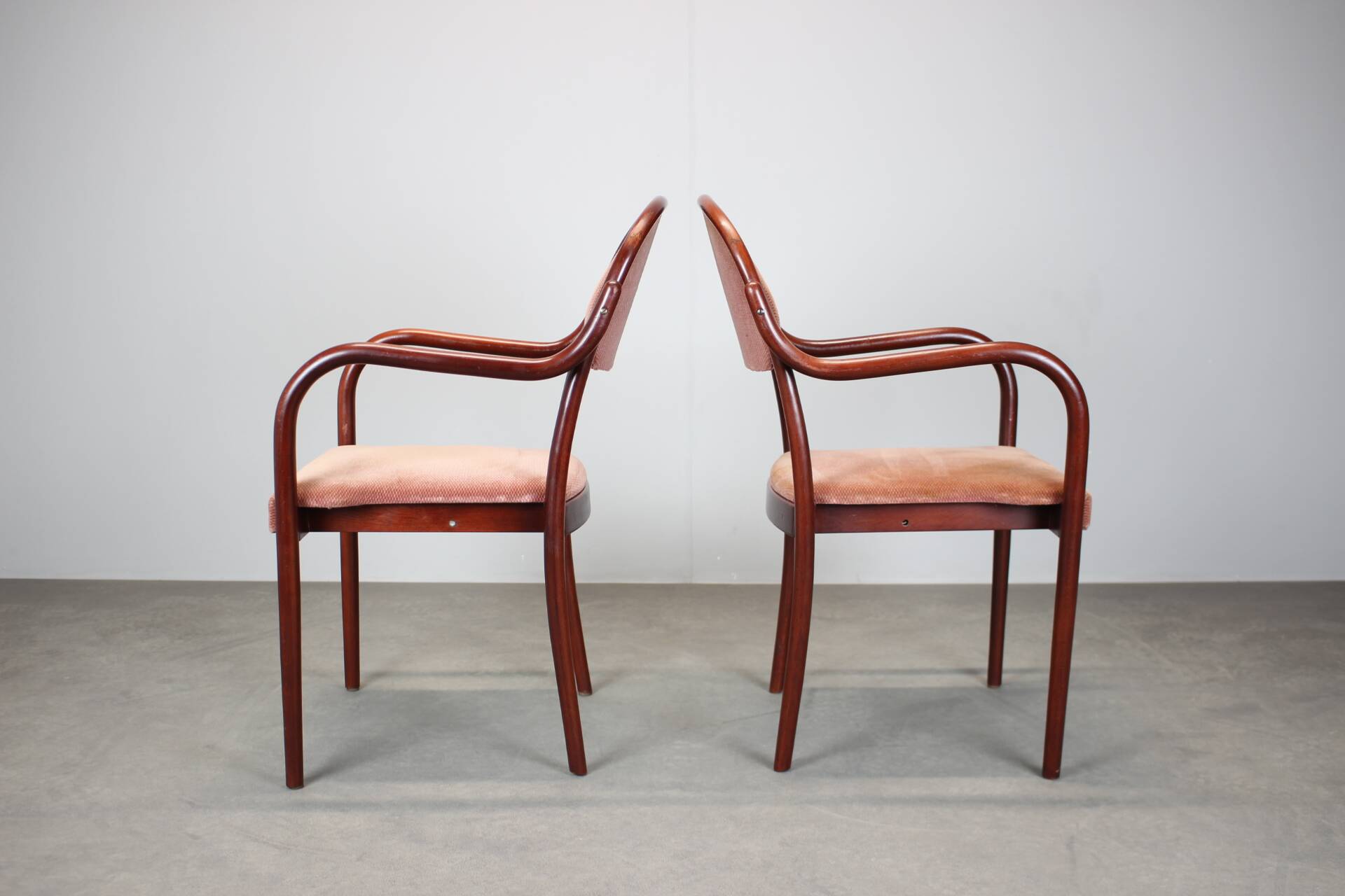 Set of six Thonet armchairs in bent wood, Vienna, Austria, 1991